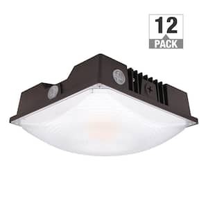200- Watt Equivalent 3100-8700 Lumens Bronze Integrated LED Canopy Light 120-277V Adjustable CCT Dimmable (12-Pack)