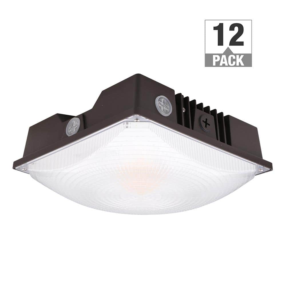 200- Watt Equivalent 3100-8700 Lumens Bronze Integrated LED Canopy Light 120-277V Adjustable CCT Dimmable (12-Pack) price history on PriceWatchPro