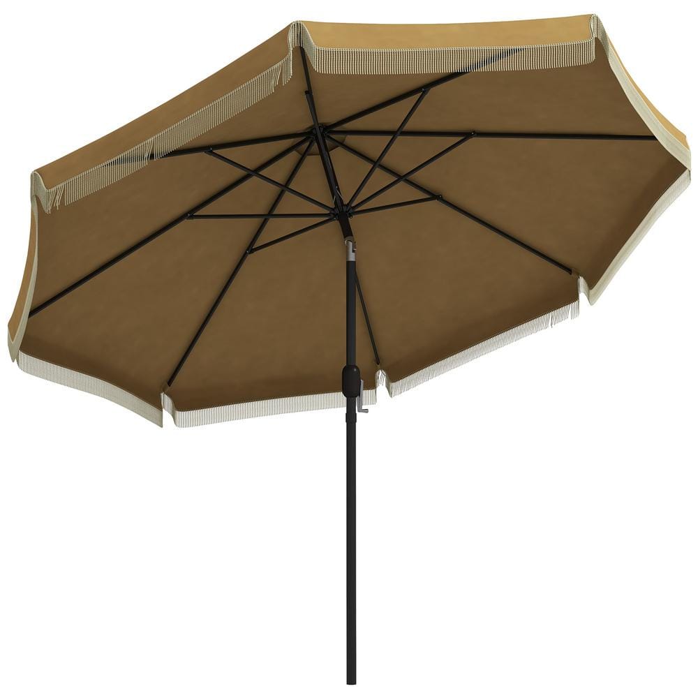 9 ft. Steel Pole Cantilever Patio Umbrella with Push Button Tilt and Crank,