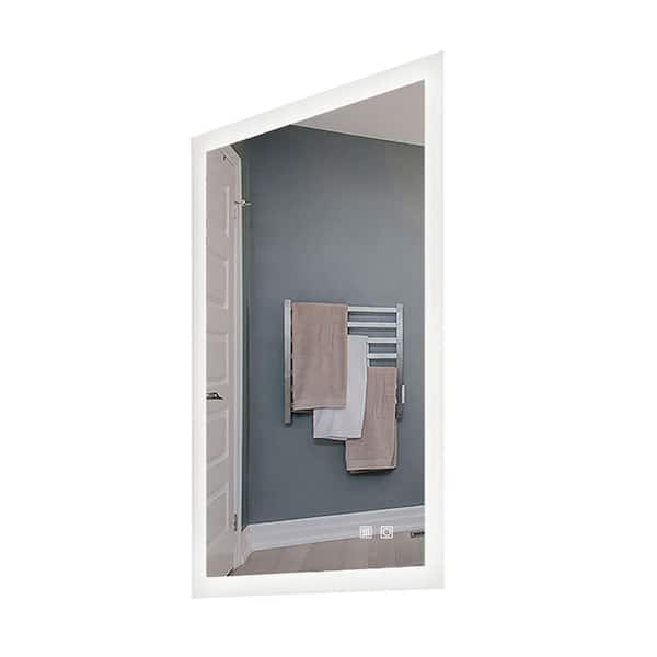 ExBrite 24 in. x 36 in. Frameless Rectangle Vertical/Horizontal Mounted Anti Fog Dimmable Back Lighted Bathroom Vanity Mirror