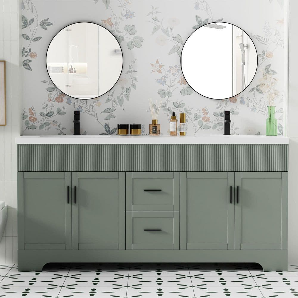eclife 72 in. W. x 18.3 in. D x 34 in. H Double Sink Freestanding