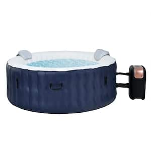 4-Person 108-Jet Inflatable Hot Tub Spa w/108 Massage Bubble Heated Spa for Patio Blue
