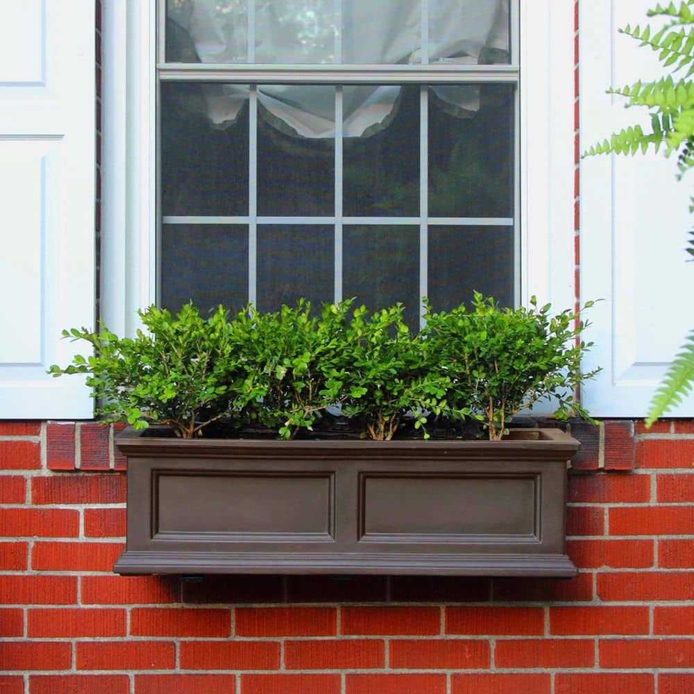 Fairfield Espresso Resin 36" Self-Watering Window Box Planter