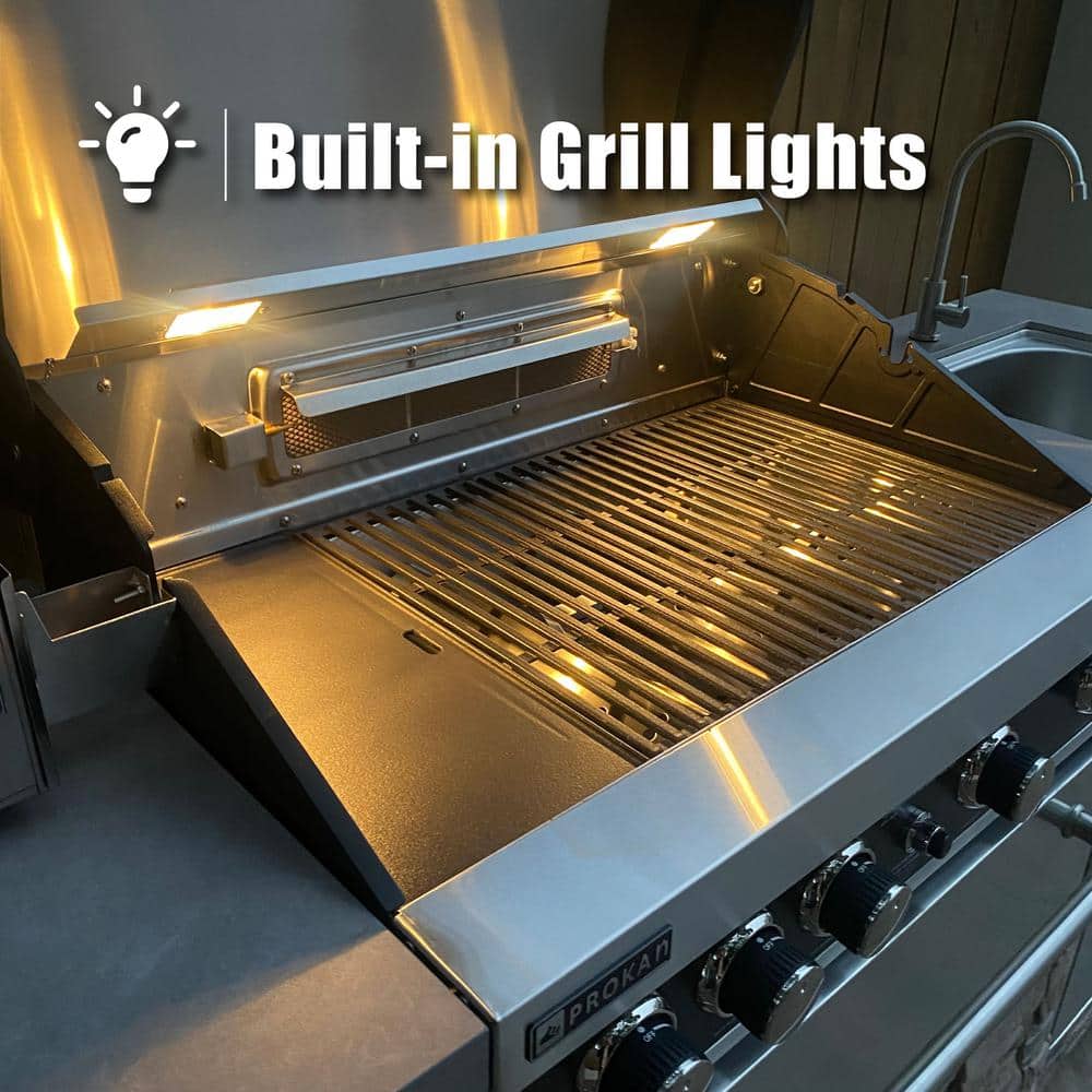Desert Sunrise 86.7" Brown Propane Grill Island with Sink and Fridge