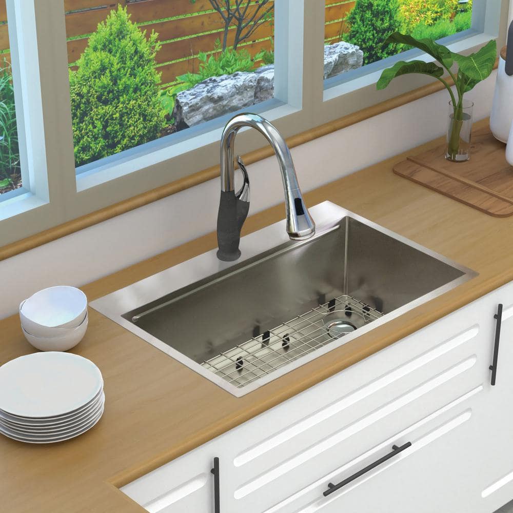 33-Inch Brushed Stainless Steel Kitchen Workstation Sink
