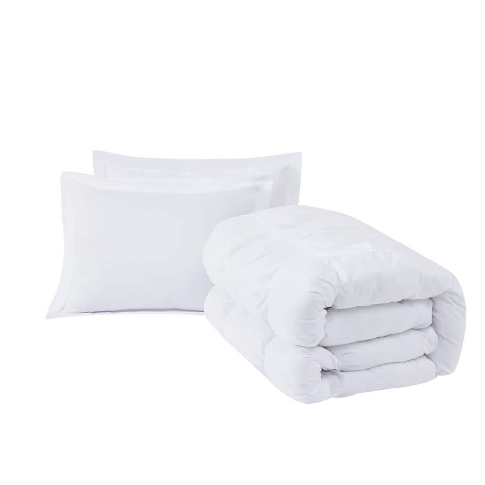 White Full Microfiber Cloud Puffer Comforter Set