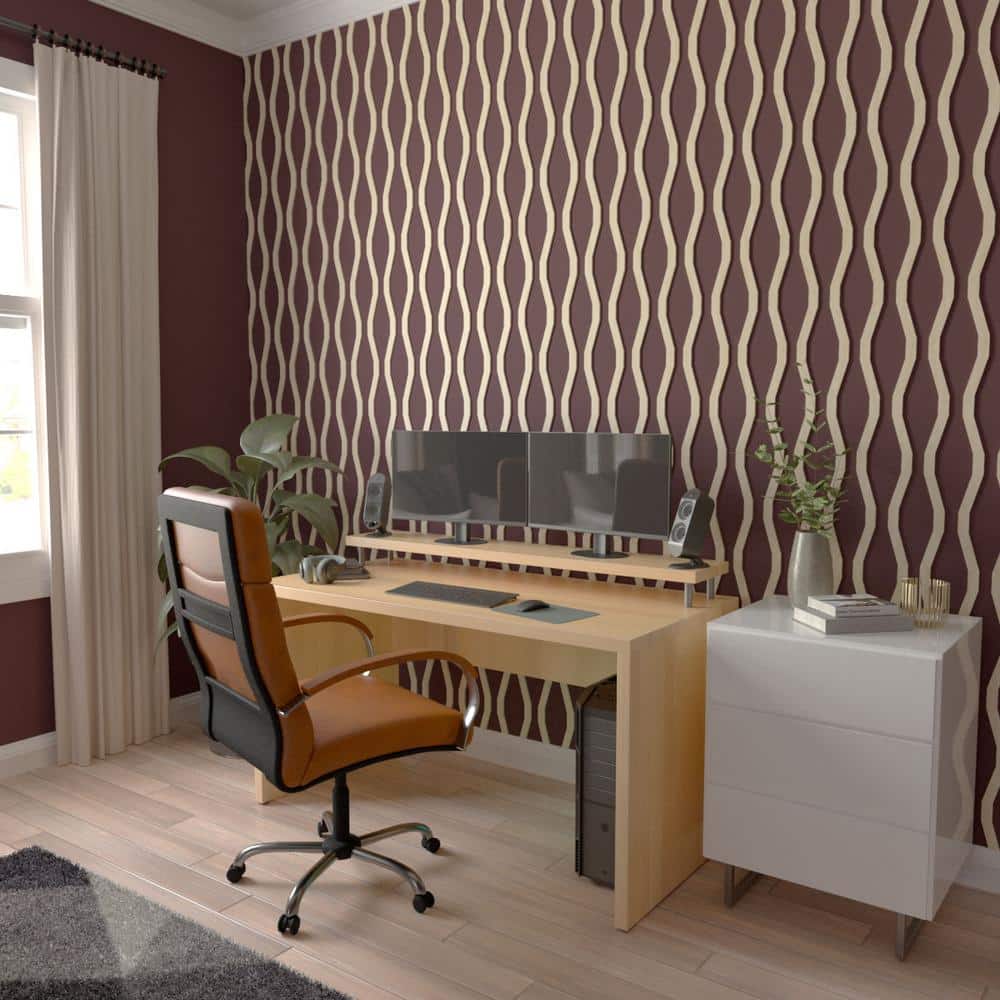 Birch Adjustable 47" Decorative Wood Slat Wall Panel Kit