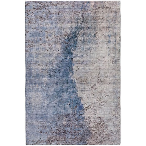 Dream Shag Premium Machine Washable Abstract ADS646 Blue 10 ft. x 14 ft. Area Rug