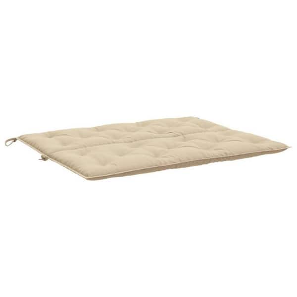 47.2 in. x 19.7 in. Beige Rectangular Outdoor Cushion for Bench with Tufted Oxford Fabric