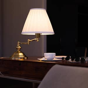 Classic 15 in. Polished Brass Swing Arm Desk Lamp