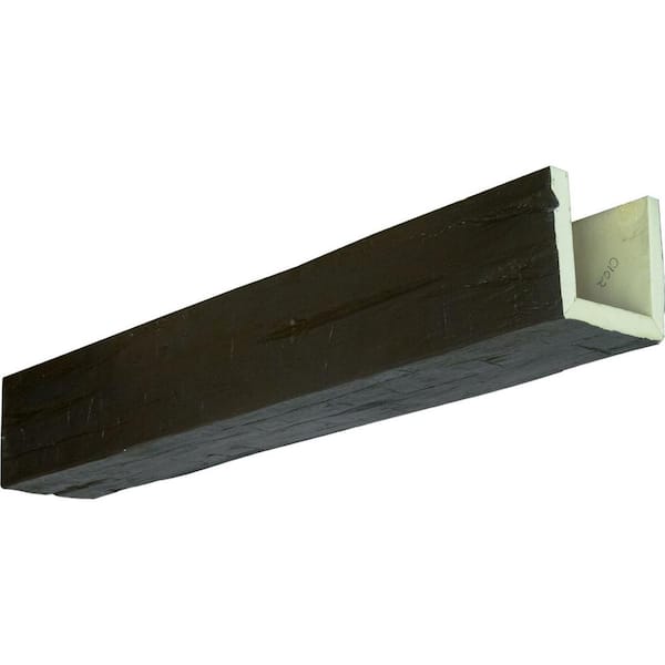 Ekena Millwork 6 in. x 10 in. x 16 ft. 3-Sided (U-Beam) Hand Hewn Natural Ash Faux Wood Ceiling Beam