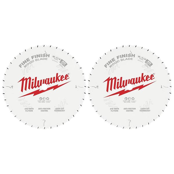 Milwaukee 8-1/4 in. x 40-Tooth Fine Finish Circular Saw Blade (2-Pack)