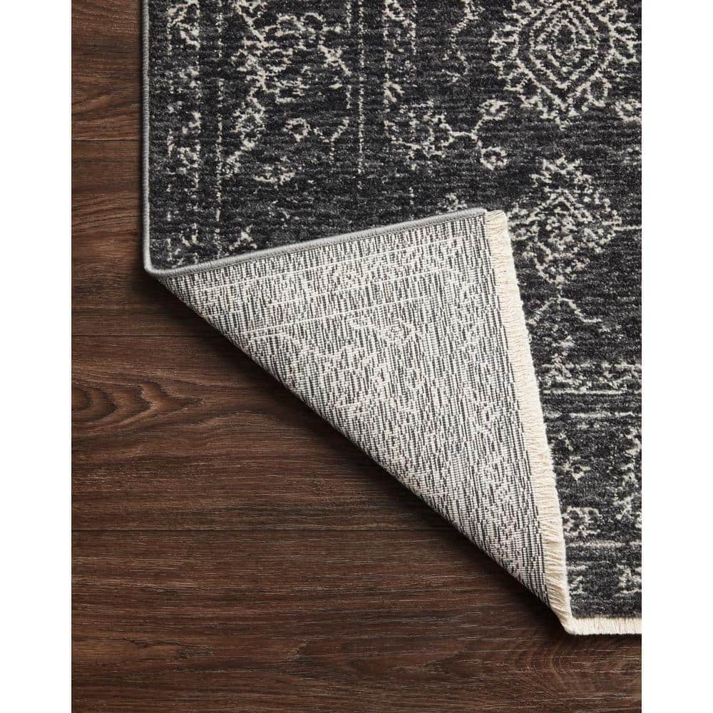 Vance Charcoal & Dove 18" x 18" Traditional Synthetic Area Rug