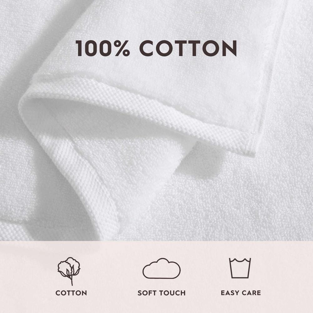 Luxurious White Cotton 6-Piece Towel Set
