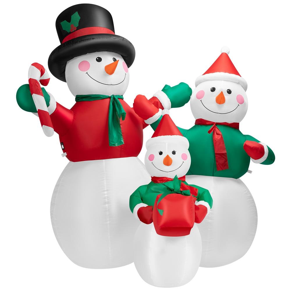 VIVOHOME 6 ft. Height Christmas Led Lighted Inflatable Snowman Family