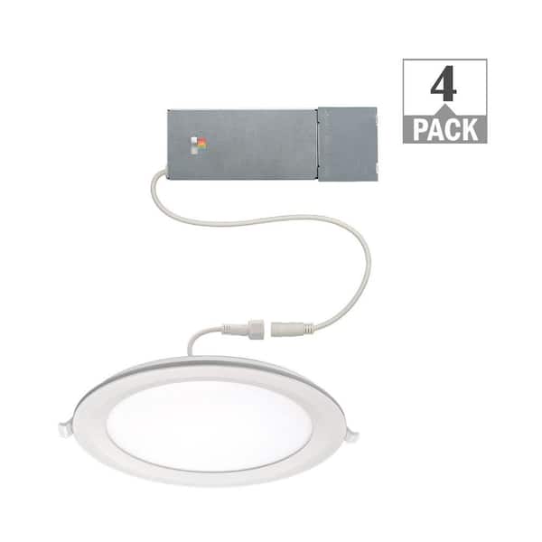 8 in. Canless Integrated LED Recessed Light Trim with Night Light 650lm Adjustable CCT New Construction Remodel (4-Pack)