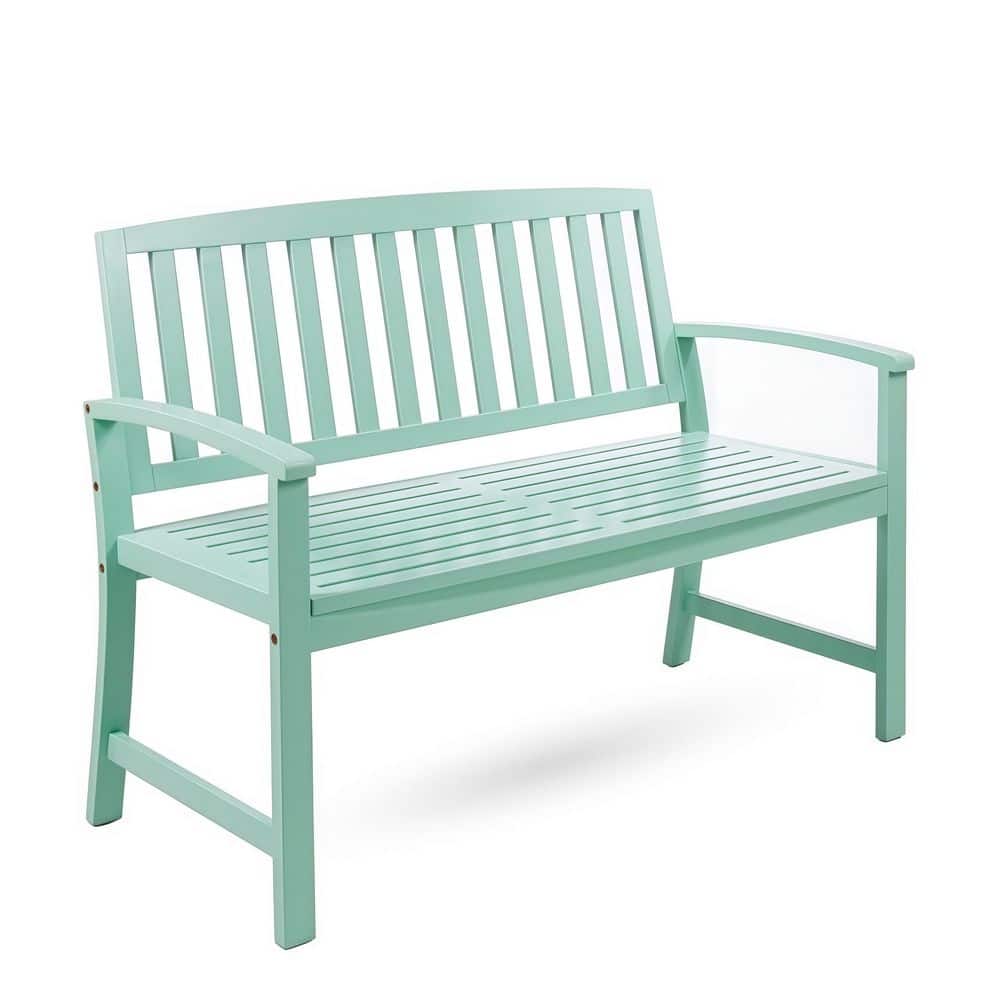 Farmhouse Acacia Wood Bench, Mint Finish, Indoor/Outdoor, for Patio Garden Entryway price history on PriceWatchPro
