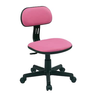 Student Series Pink Fabric Seat Task Chair with Casters and Height Adjustment
