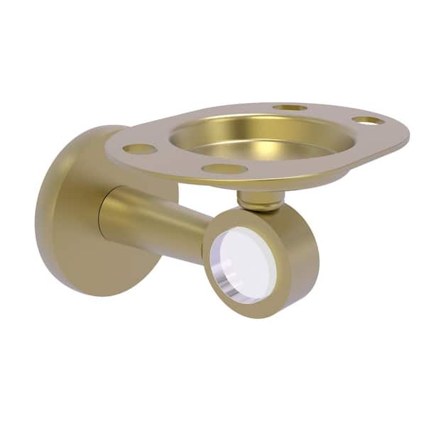 Allied Brass Clearview Collection Wall Mounted Tumbler Holder/Toothbrush Holder in Satin Brass