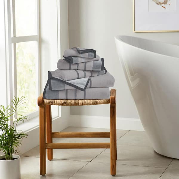 Light Grey / Mid Grey / Dark Grey Premium Cotton 6-Pieces Decorative Towel Set
