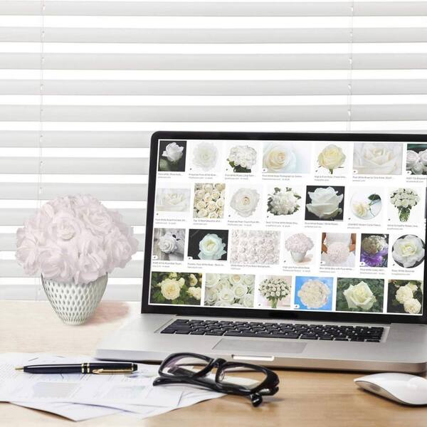 Larksilk 8 in. Artificial 50 Piece White Silk Rose Flower Picks Home Floral Arrangements, Floral Home by Artificial Flowers