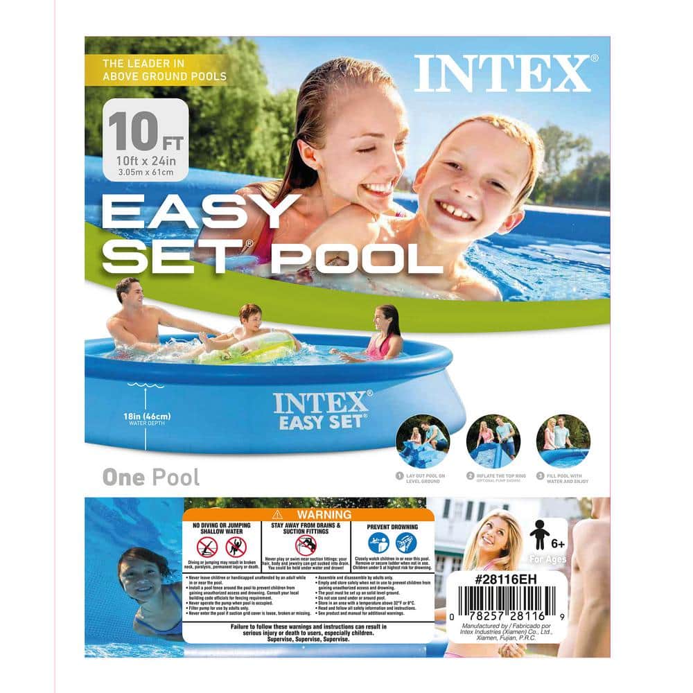 Intex Easy Set 12.5 x 11.6 Inflatable Blue Vinyl Above Ground Pool