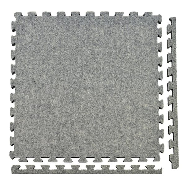 Greatmats Royal Carpet Light Gray Residential 24 in. x 24 in. Loose Lay Interlocking Carpet Tile (15 Tiles/Case) 60 sq. ft.