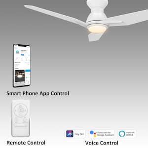 Tilbury II 48 in. Integrated LED Indoor/Outdoor White Smart Ceiling Fan with Light, Remote Works with Alexa/Google Home