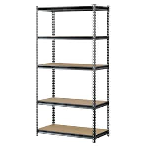 Muscle Rack 5-Shelf Steel Shelving Silver-Vein 18 D x 48 W x 72