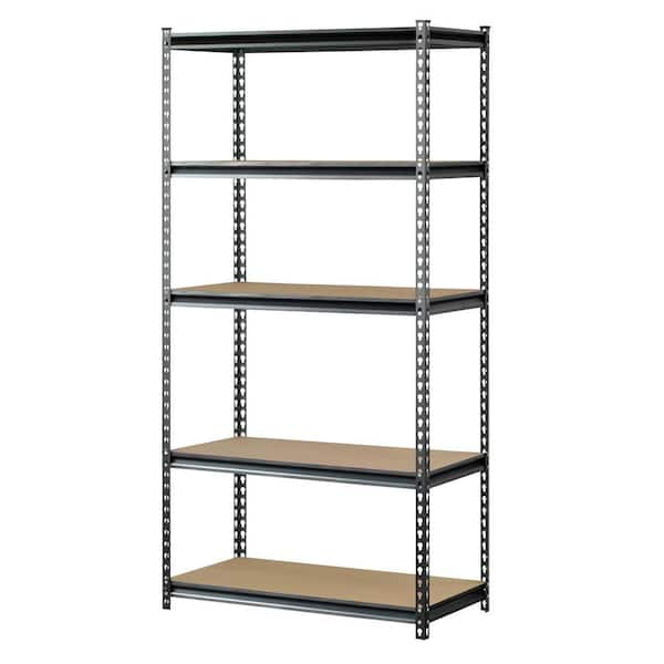 Muscle Rack 18 D x 36 W x 72 H 5-Shelf Steel Shelving Silver-Vein