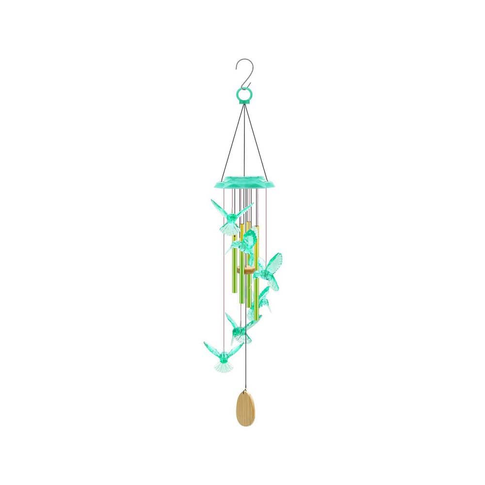 37 Inch Green Aluminum Tubes Deep Tone Memorial Wind Chimes Solar Powered Hummingbird Outdoor Decorative Gift price history on PriceWatchPro