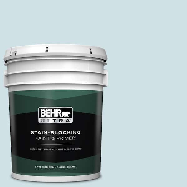 BEHR ULTRA 5 gal. #530E-2 Cool Sky Semi-Gloss Enamel Exterior Paint & Primer