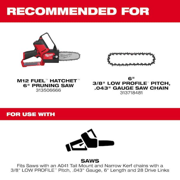 6 in. Pruning Saw Guide Bar with 28 Drive Links