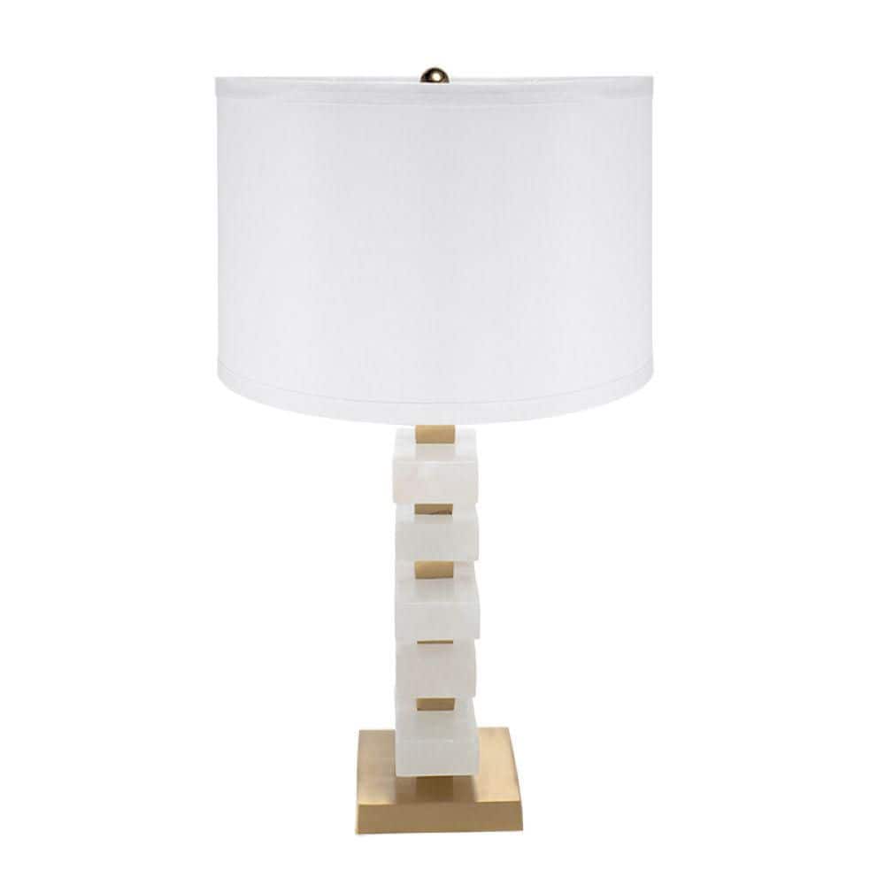 26.7 in. White and Gold Alabaster Slab Table Lamp (Lamp Shade Assembly Required) price history on PriceWatchPro