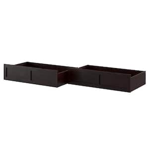 Espresso Dark Brown Extra Long Size (39 5/8 In. Wide, 23 3/8 in. Depth, 10 1/4 in. Height) Roller Bed Drawers (Set of 2)