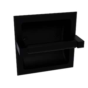 Design House Millbridge Recessed Wall Mounted Toilet Tissue Paper Holder in Matte Black 544554