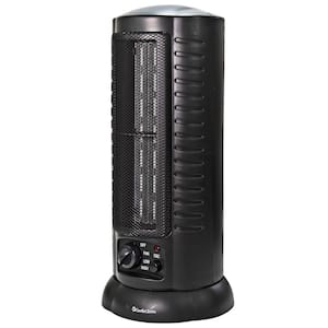 1,500-Watt Oscillating Ceramic Tower Heater with Safety Features in Black