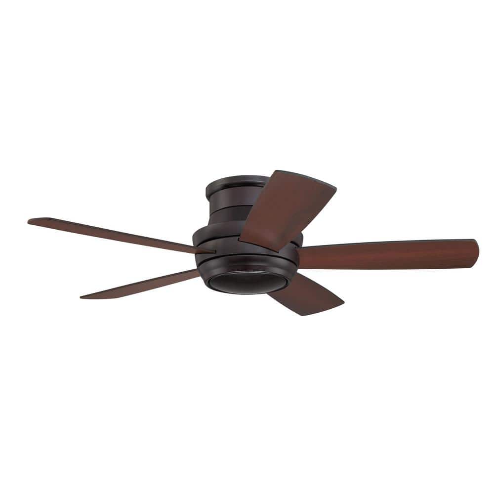 Tempo 44-Inch White Low Profile Ceiling Fan with LED Light and Remote