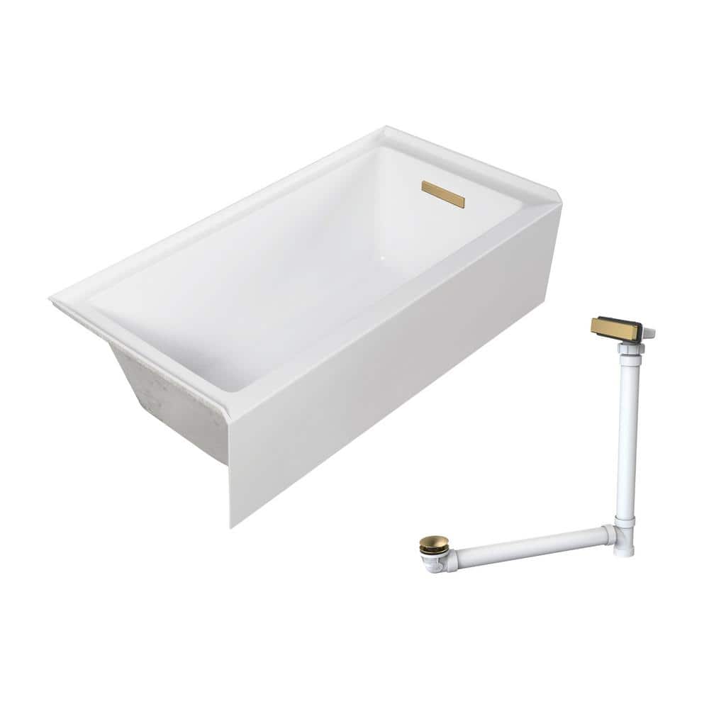 Unity 60 in. x 32 in. Soaking Bathtub with Right Drain in White/Champagne Bronze price history on PriceWatchPro