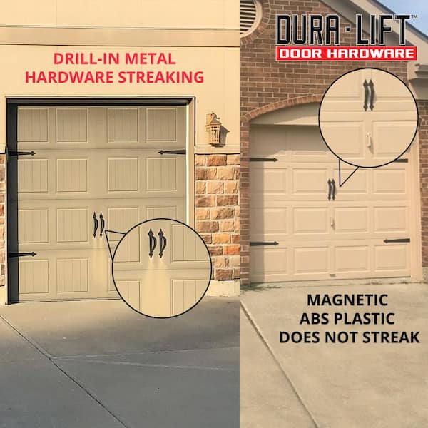 DURA-LIFT Light Magnetic Decorative Carriage-Style Garage Door Accent Trim  Hardware (4-Hinges, 2-Handles) DLADMHL - The Home Depot
