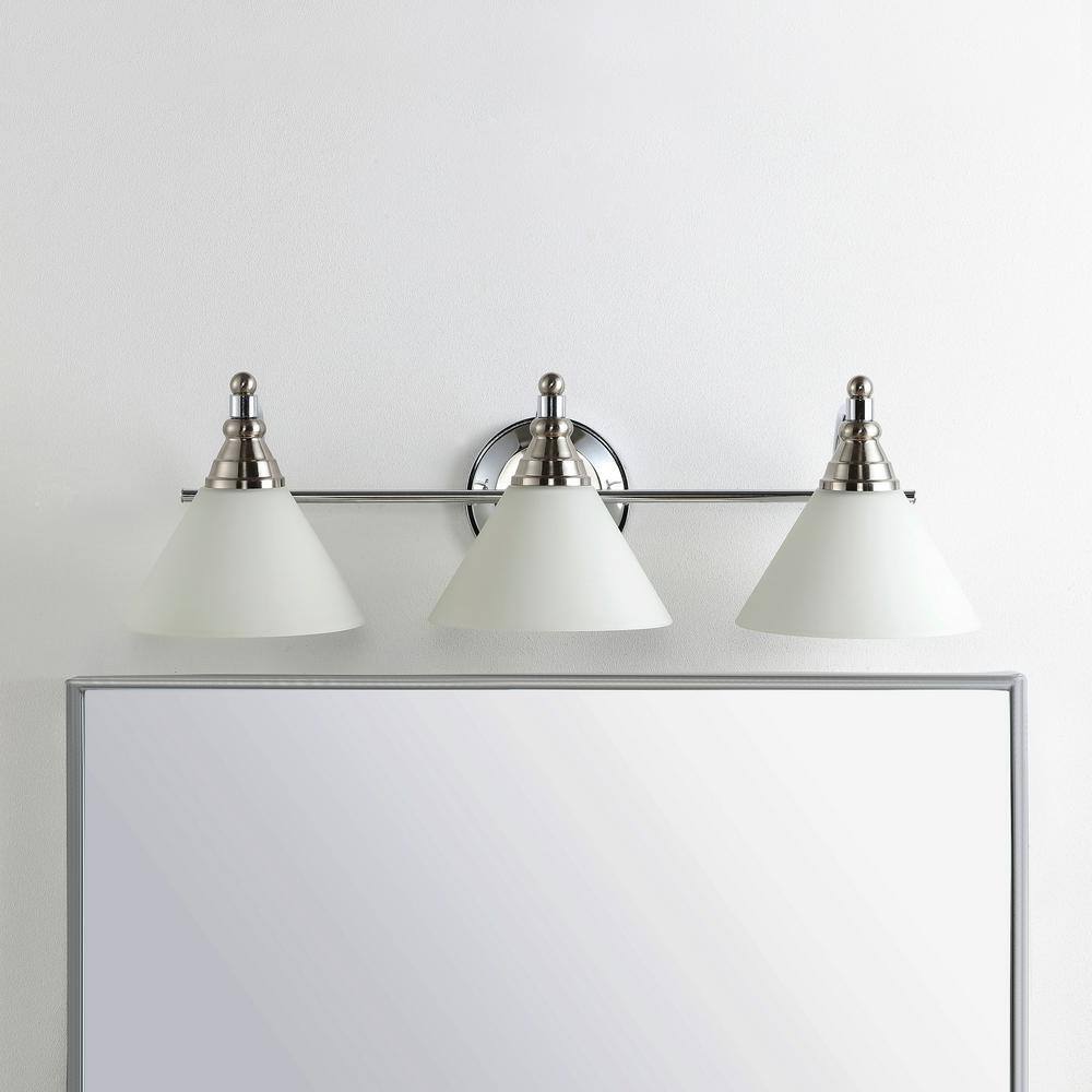 Nickel and Clear Glass 3-Light Wall Sconce