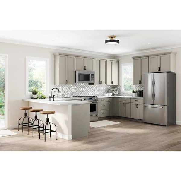 Courtland 36 in. W x 36 in. D x 34.5 in. H Assembled Shaker Sink Base Kitchen Cabinet in Sterling Gray