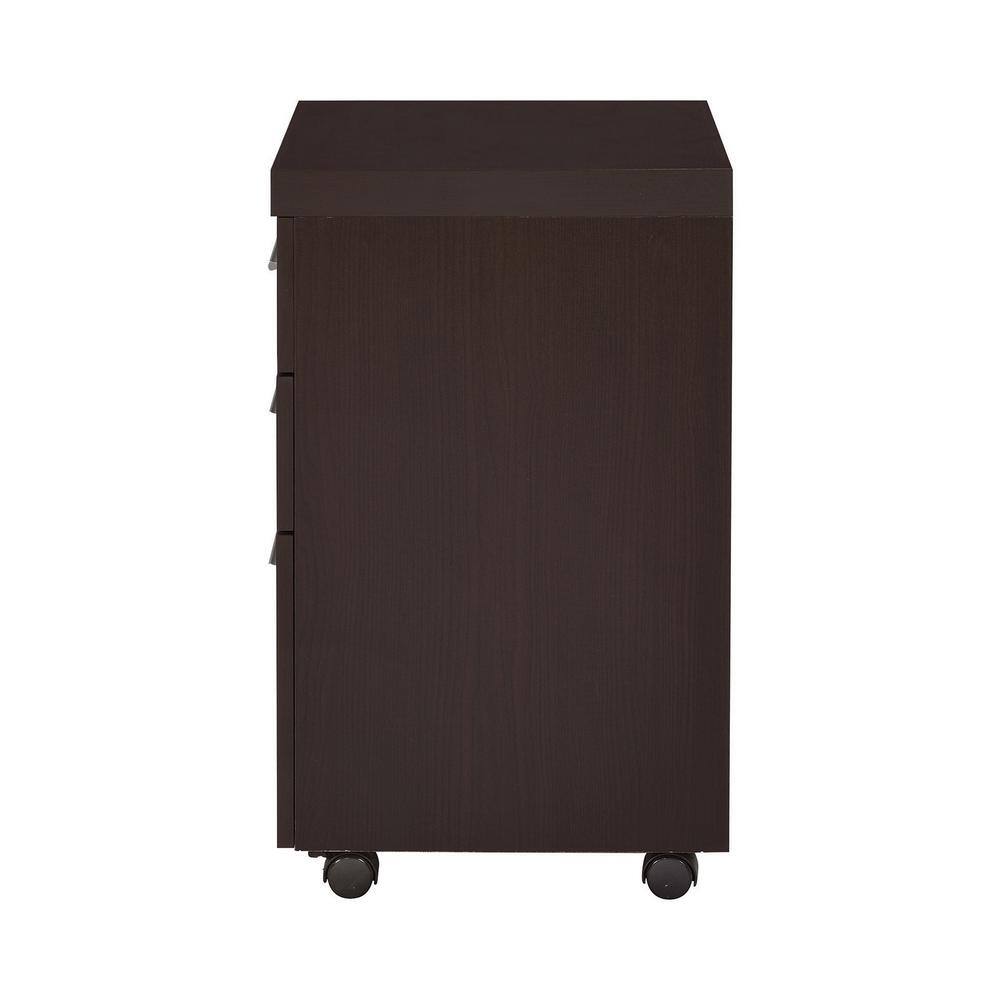 Black 3-Drawer Lockable Mobile Storage Cabinet