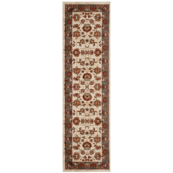 SAFAVIEH Summit Ivory/Gray 2 ft. x 8 ft. Border Runner Rug