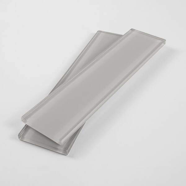 2 in. x 8 in. Marsh Gloss Glass Subway Tile Sample