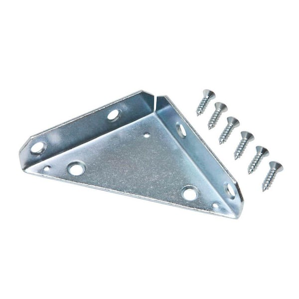 Plated-- Heavy Duty Silver Zinc Plated Steel Right Angle Brackets- Lot of 50 