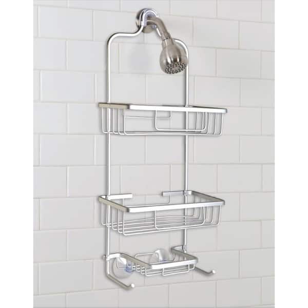 at Home 23 Grey Aluminum Shower Caddy