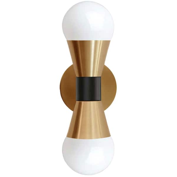Dainolite Fortuna 2-Light Aged Brass Wall Sconce