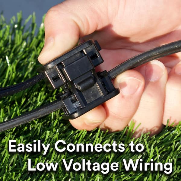 Novolink - Low Voltage Black Motion Sensing LED Landscape Path Light with IP Camera and Battery Back-up