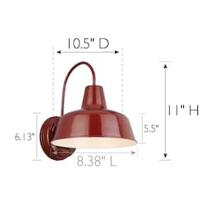 Mason 1-Light Rustic Red Outdoor Wall Light Sconce